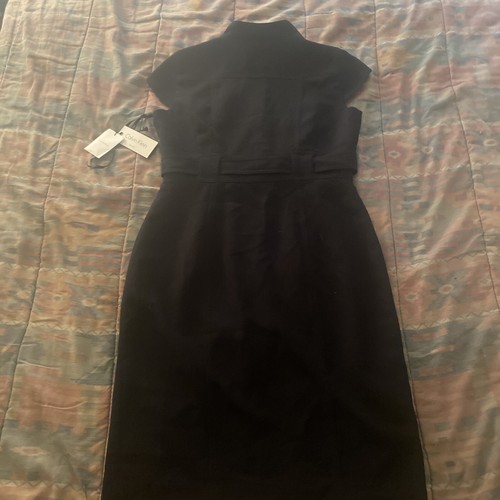 NWT CALVIN KLEIN Womens Black Button Front Cap Sleeve Pencil Midi Dress Size 10P - Picture 8 of 12