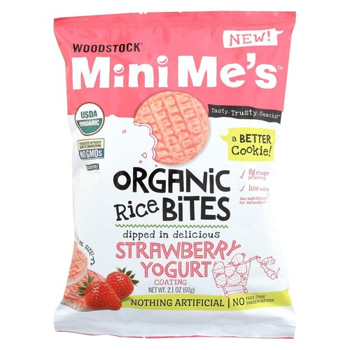 Woodstock Mini Mes  Organic Strawberry Yogurt Rice Bites  2.1 Oz - Picture 1 of 2