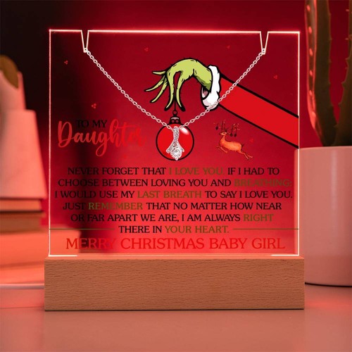 To My Daughter, Christmas Daughter Gift, Acrylic+Pendant Necklace Bundle Gift!🎁 - Picture 2 of 11