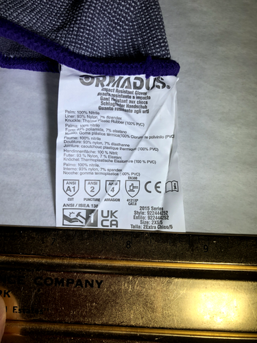 ORMADUS BRAND IMPACT WORK SAFETY GLOVES HEAVY DUTY 2XS SIZE 5 FREE SHIP - Picture 3 of 12