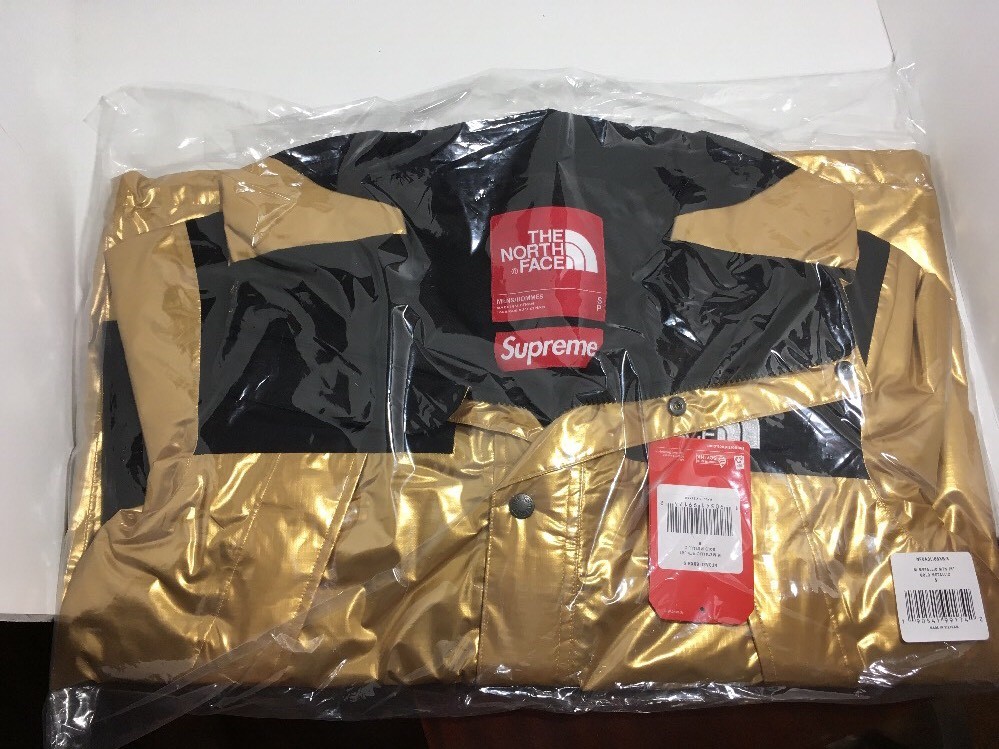 north face supreme gold jacket