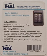 New Access Control Keypad 54A00-1 K1-34S-HAI Omni Lumina Home Automation Leviton