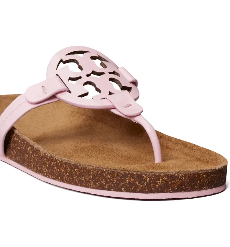 NIB Tory Burch Miller Cloud Leather Sandal Petunia Pink 6.5 7 7.5