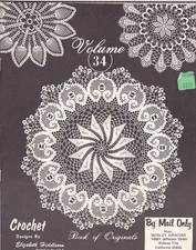 Vintage 1970s Elizabeth Hiddleson Crochet Pattern Book Volume 34 DOILIES
