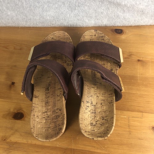 Vionic Womens Pepper Burgundy Cork Wedge Slip-On Sandals Size 8 - Picture 4 of 14