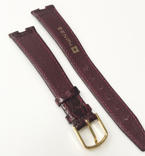Zenith Original Genuine Brand New 17.5mm Notched Brown Leather Watch Band - Picture 3 of 5