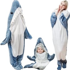 Shark Blanket Hoodie, Cozy Soft shark blanket, Kids Shark Costume- M 3'11 - 4'4"
