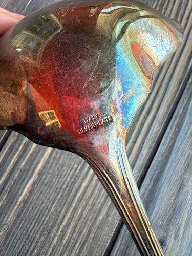 Mestolo vintage Gorham Heritage placcato argento con manico ornato e finitura iridescente - Foto 2 di 8