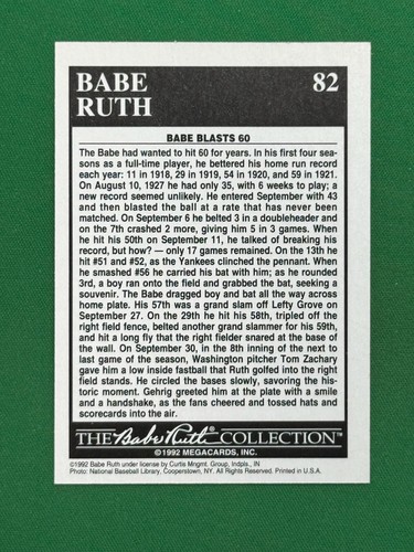 1992 Megacards Conlon The Babe Ruth Collection PICK YOUR CARD COMPLETE YOUR SET - Picture 164 of 328