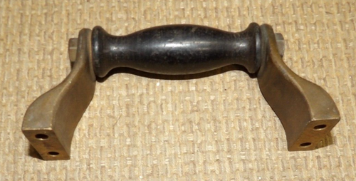 Vintage Antique Brass and Wood Sad Iron Handle Only - Picture 3 of 6