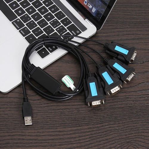 PL2303 Chip 4 Port USB to RS-232 9-Pin DB9 Serial Cable Male A Adapter Converter - Bild 11 von 12