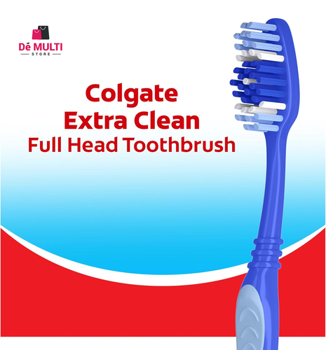 Colgate Extra Clean Spazzolino da Denti, Spazzolino da Denti Medio Bulk Confezione da 6 - Foto 2 di 9