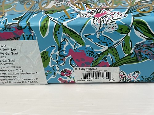 Lilly Pulitzer Golfbälle 3er Set Neu Rosa Grün Palmen Logo - Bild 3 von 3