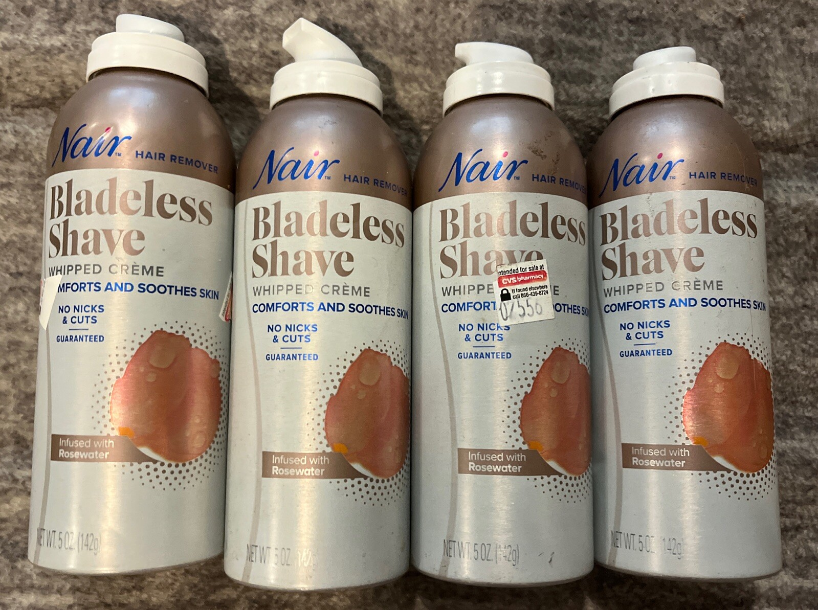 4 Pack Nair BLADELESS SHAVE Hair Remover Whipped Creme Rosew