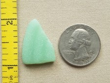 PURE BEACH SEA GLASS SURF TUMBLED JADE JADEITE FIRE KING LIGHT GREEN PENDANT V2