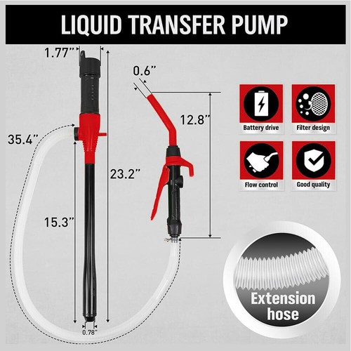 2.5 Gallons Electric Syphon Pump Battery Operated Petrol Oil Water Fuel Transfer - Picture 10 of 11
