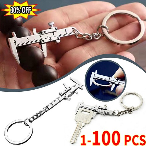 1-100PCS Key Portable Movable Mini Vernier Caliper Keyring Keychain Ruler 丨UK - Picture 3 of 12
