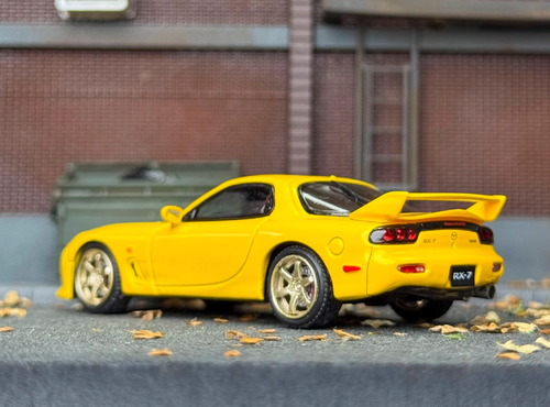 CR FH 1:64 Yellow JDM RX7 FD3S A-Spec Speed Sports Model Diecast Metal Car New - Picture 10 of 17