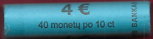 LITHUANIA 10 EURO CENT 2015 BU ROLL OF 40 COINS,ARMS OF LITHUANIA,WITH THE DATE - Picture 1 of 2