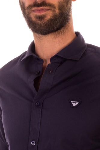 Camicia Armani Jeans AJ Shirt Cotone Uomo Blu 6X6C746N07Z 544 - Foto 3 di 9