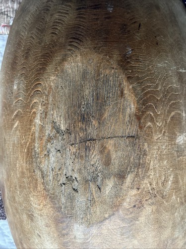 Antike primitive 18”x9,5”x4” Holz Teig Grabenfräse handgeschnitzt Schüssel Americana - Bild 8 von 11