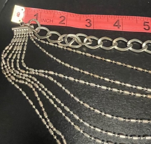 Bauchtänzer Gürtel Vintage silberfarbene Kette und Strass - Bild 7 von 9