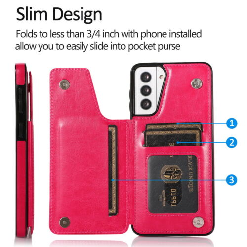 Leather Card Slot Wallet Case Cover Kickstand For Samsung Galaxy A13 A33 A53 A73 - Picture 23 of 81