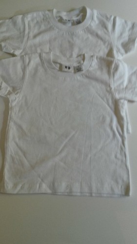 Toddler's Solid White 100% Tee-shirt Size small,2 shirts total - Picture 2 of 2