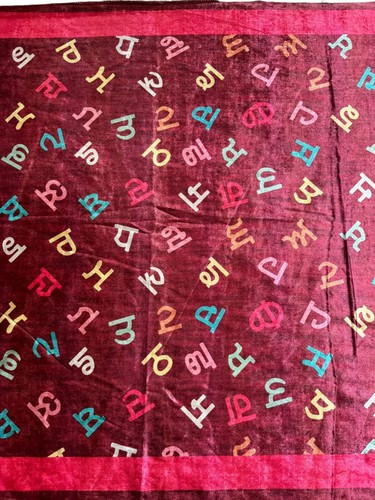 Gurmukhi Urra Airra Alphabet Panjabi Velvet Shawl Punjabi Indian Stole Warm Lohi - Picture 26 of 29
