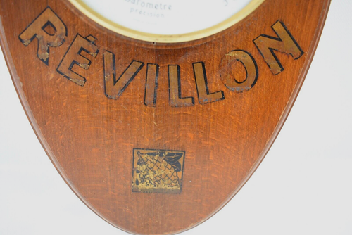 ANCIEN BAROMETRE BOIS PUBLICITAIRE CHOCOLAT REVILLON MODELE DEPOSE FONCTIONNEL - Imagen 2 de 5