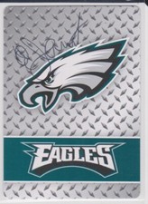 ERNIE JANET PHILADELPHIA EAGLES 1975 WASHINGTON COLLEGE AUTOGRAPHED PLAYING CARD