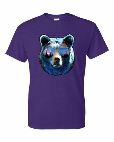 T-Shirt XL 2XL 3XL - AMERICAN BEAR WITH SUN GLASSES - FUNNY ANIMAL Adult - Picture 3 of 47