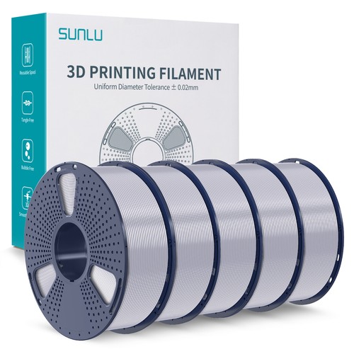 5 x filament d'imprimante 3D SUNLU 1 KG PLA + PETG PLA ABS ASA 1,75 mm pas de bulles - Photo 32/67
