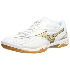 MIZUNO BADMINTON SHOES WAVE FANG PRO WHITE/GOLD 26.5 CM 2E badminton 71GA210050