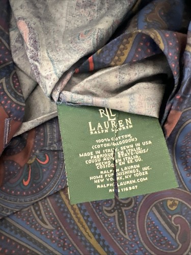 Neu Vintage Ralph Lauren Driver Paisley King/Groß Bettdecke Bettrock Kissenbezug 4-teiliges Set ITALIEN - Bild 7 von 8