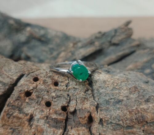 Anello di fidanzamento in argento sterling 925 con pietra preziosa taglio ova... - Foto 4 di 14