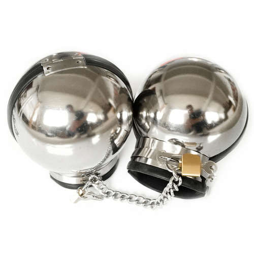 Stainless steel bondage helmet handcuffs Slave Set bdsm with Ball Adults Game - Picture 7 of 14