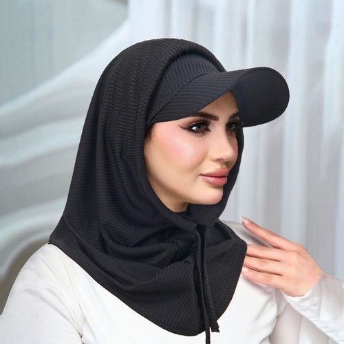 Juego de 2 gorras envolventes protectoras solares para mujer bufanda musulmana hiyab visera ala sombreros - Imagen 6 de 24