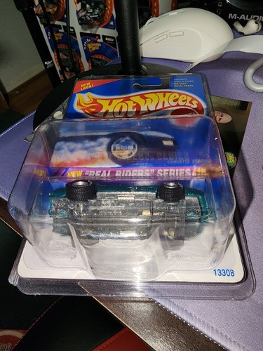 Hot Wheels 1995 Real Riders Series Corvette Stingray #4 of 4 W/Protector - Picture 5 of 9