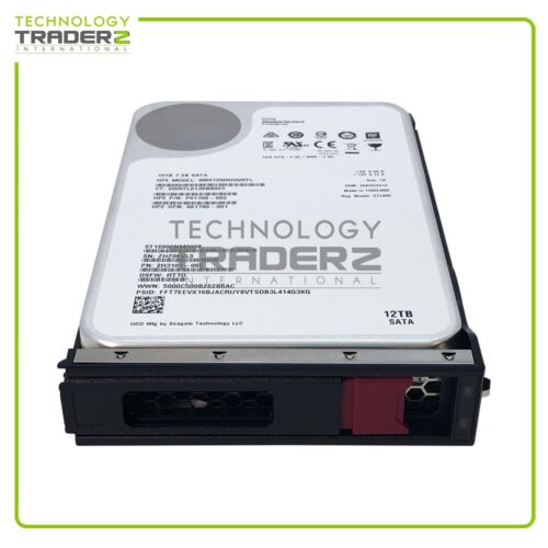 0-Hours 881785-B21 HPE 12TB 7.2K SATA SC 512e 6Gbps 3.5" HDD P01108-002 W/ Tray - 第 1/3 張圖片