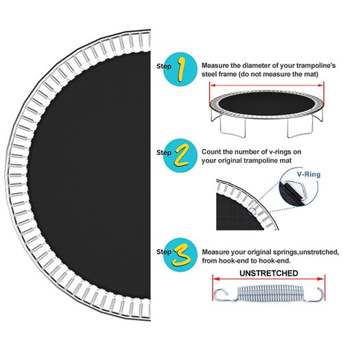 Replacement Trampoline Mat 88 Rings Fit 14ft Frame Using 6.5"-7" Springs w/ Tool - Picture 9 of 10