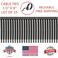 VELCRO Brand ONE-WRAP Thin Ties Cable Cord Organizer Reusable Straps 25 Pcs NEW