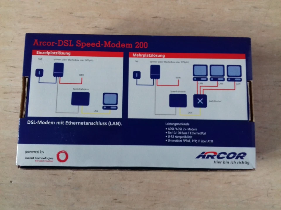 Arcor DSL Speed Modem 200 | ADSL/ADSL 2+ Modem LAN PC Notebook Computer | OVP - Bild 3 von 3