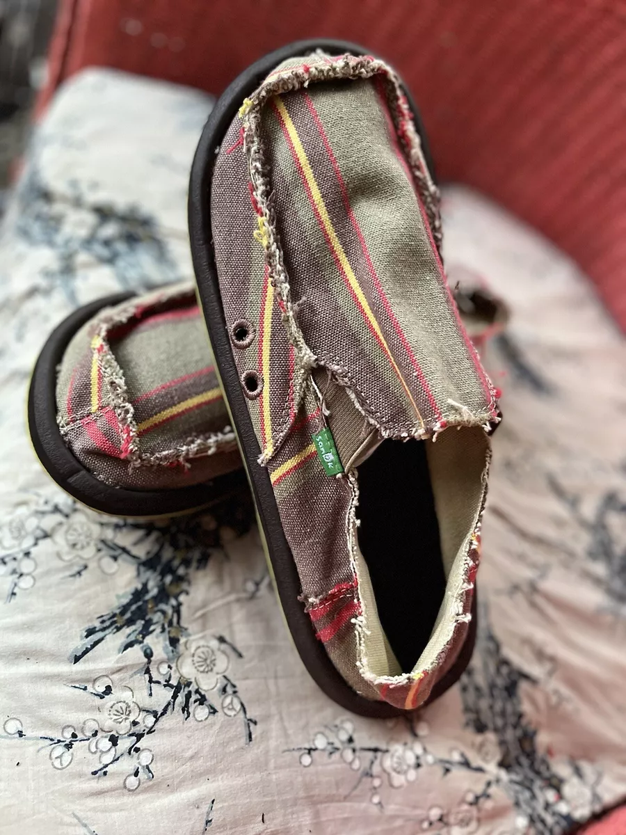 Sanuk Sidewalk Surfer Plaid Distressed Shoes Mens Size 9 eBay