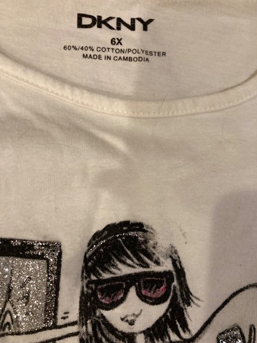 DKNY girls kids size 6x Dance shirt - Picture 3 of 3