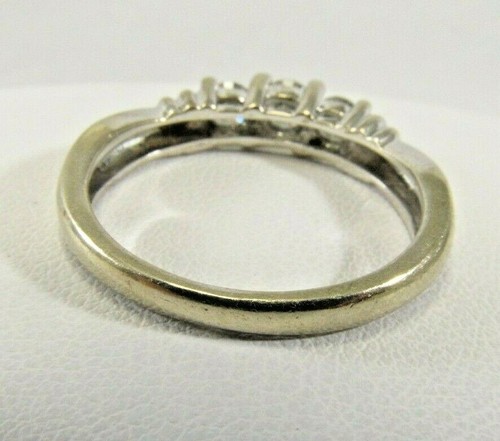 10K White Gold Three Stone .60ctw Diamond Ring Size 4.5 SALE SAVE 1000 #R546 - Picture 4 of 9