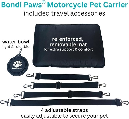 Dog Motorcycle Carrier by Portable Weather Resistant Pet Motorbike or Scooter - Picture 4 of 7