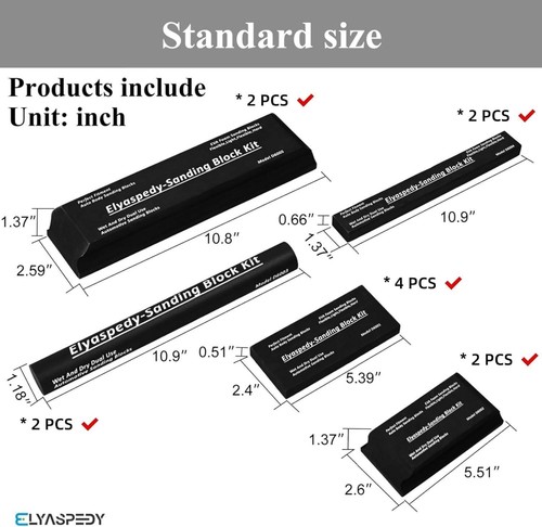 Kit Blocco Levigatura 12 PC - Kit Carrozzeria Auto,Automotive Nero - Foto 2 di 7