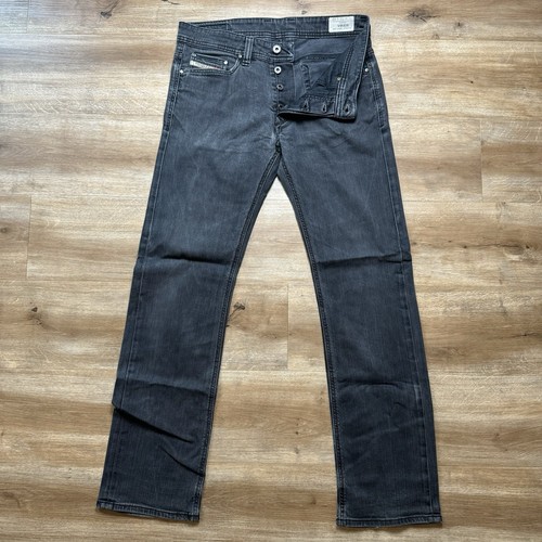 Jeans Diesel Hombres 32x32 Negro Viker Pierna Recta Elástico Denim Grunge 008IE Y2K - Imagen 2 de 15