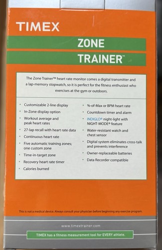 Timex Zone Trainer Digital Fitness Heart Rate Zone Monitor Brand New Never Worn - Picture 3 of 7